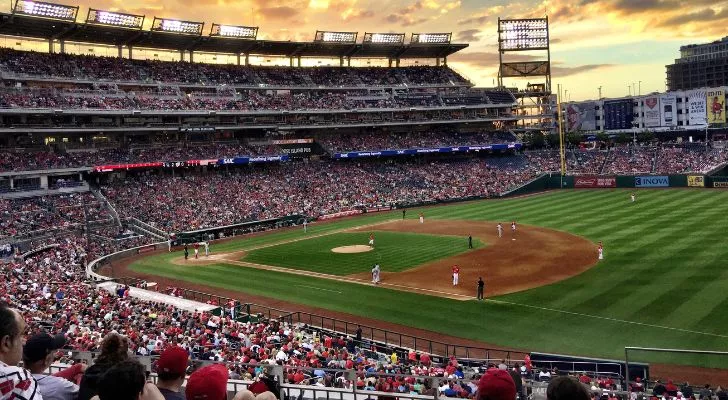 Baseball stadium filled with fans